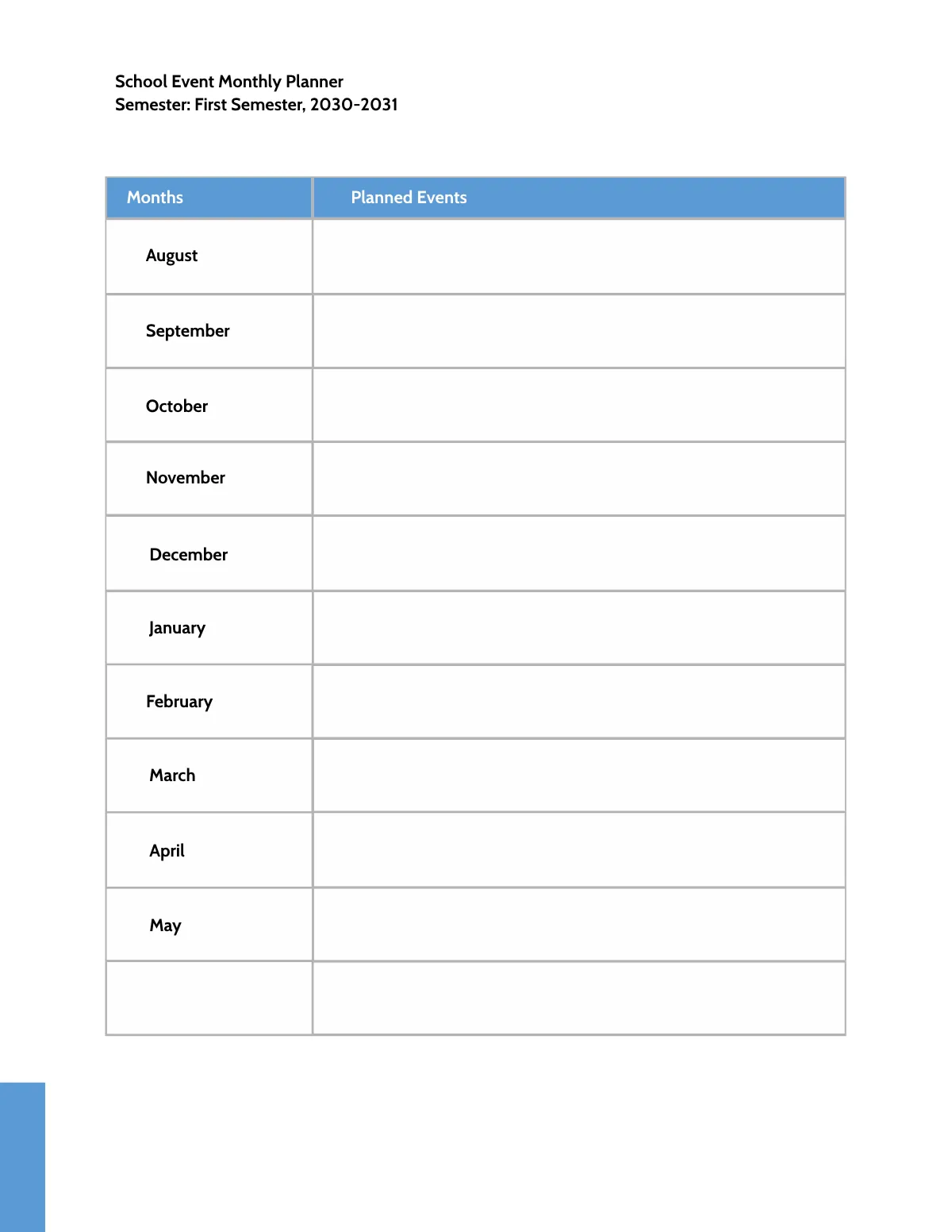 Free School Event Planner Template to Edit Online