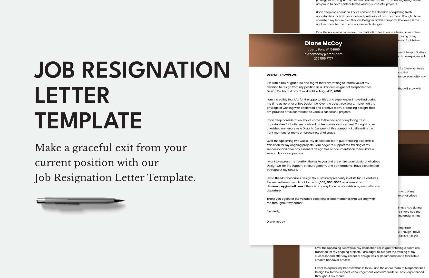 Resignation Letter Example in Word, Google Docs, PDF, Apple Pages