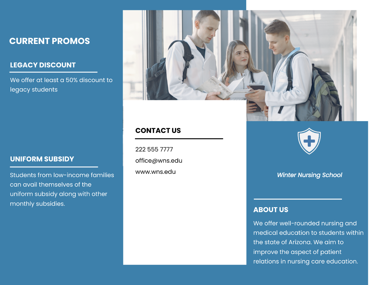 Tri-fold Nursing School Brochure Template - Edit Online & Download