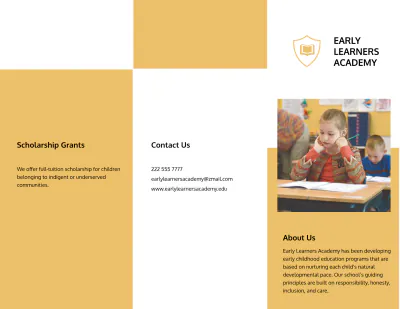 Free Tri-fold Elementary School Brochure Template to Edit Online