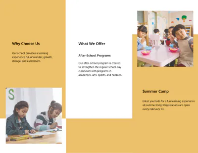 Free Tri-fold Elementary School Brochure Template to Edit Online