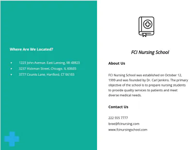 Free Bifold Nursing School Brochure Template to Edit Online