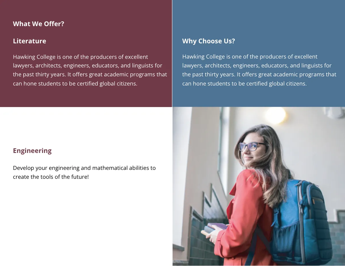 Free Bifold Academic School Brochure Template to Edit Online