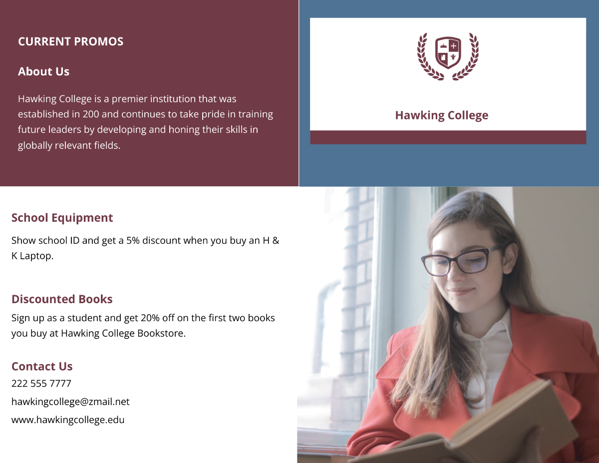 Bifold Academic School Brochure Template - Edit Online & Download