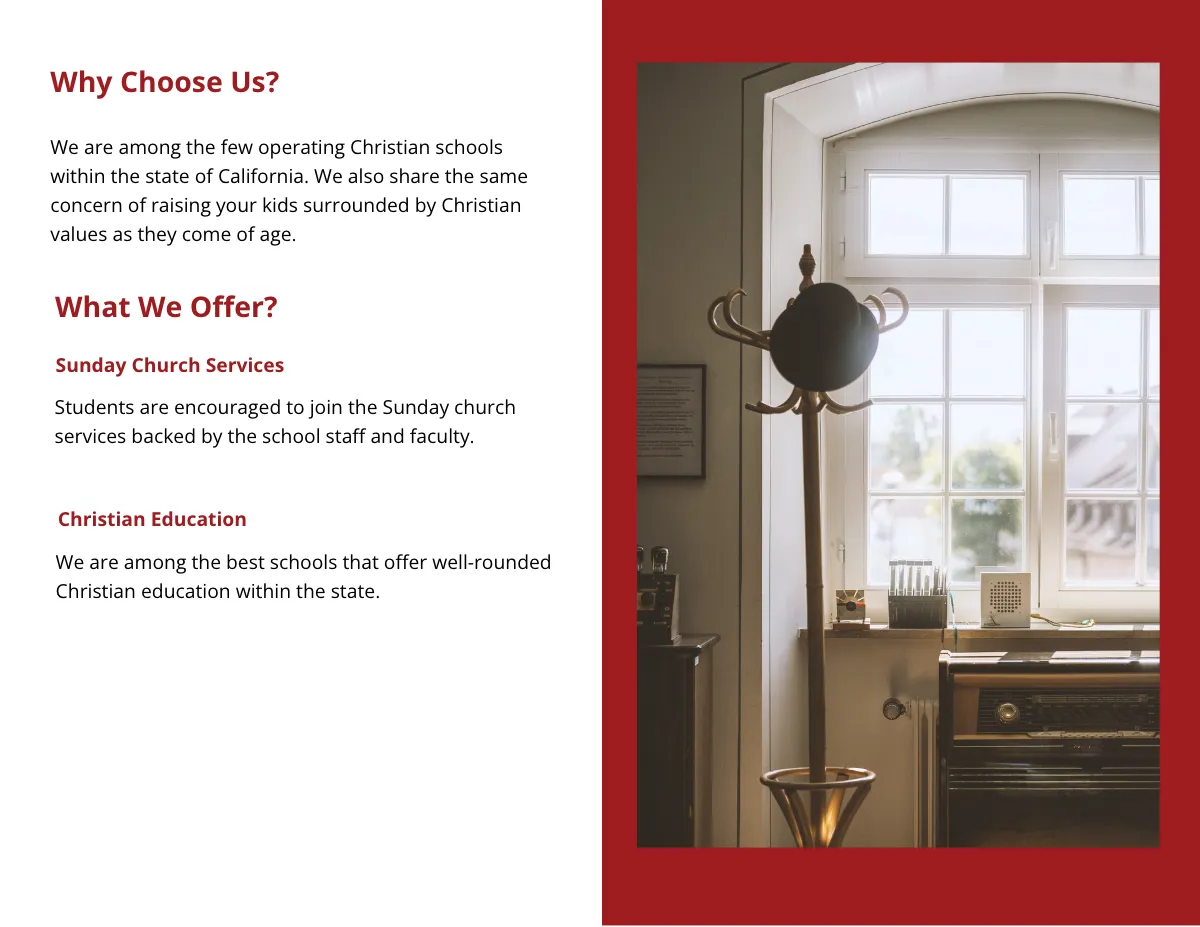 Free Elegant Bifold School Brochure Template to Edit Online