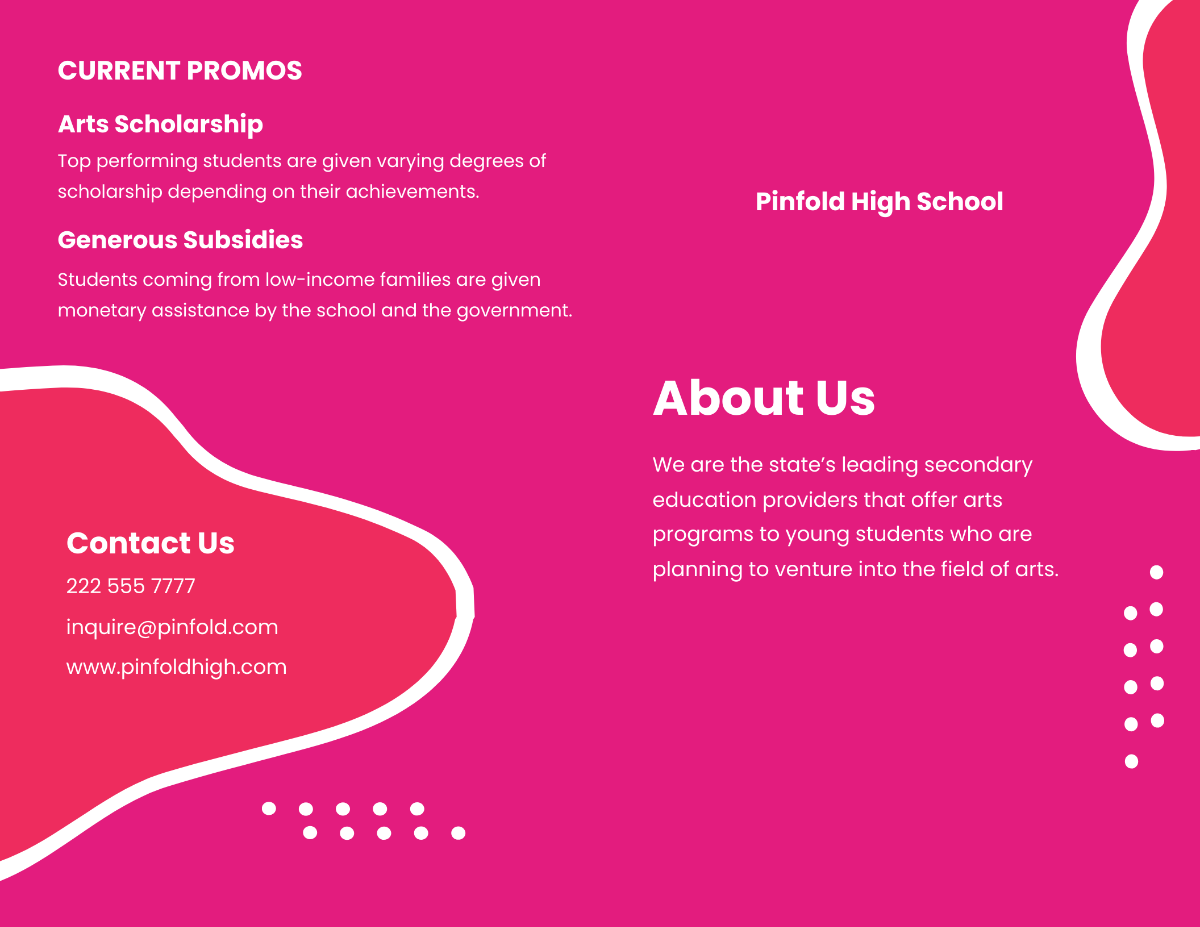 Bifold Creative School Brochure Template