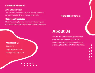 Free Bifold Creative School Brochure Template to Edit Online
