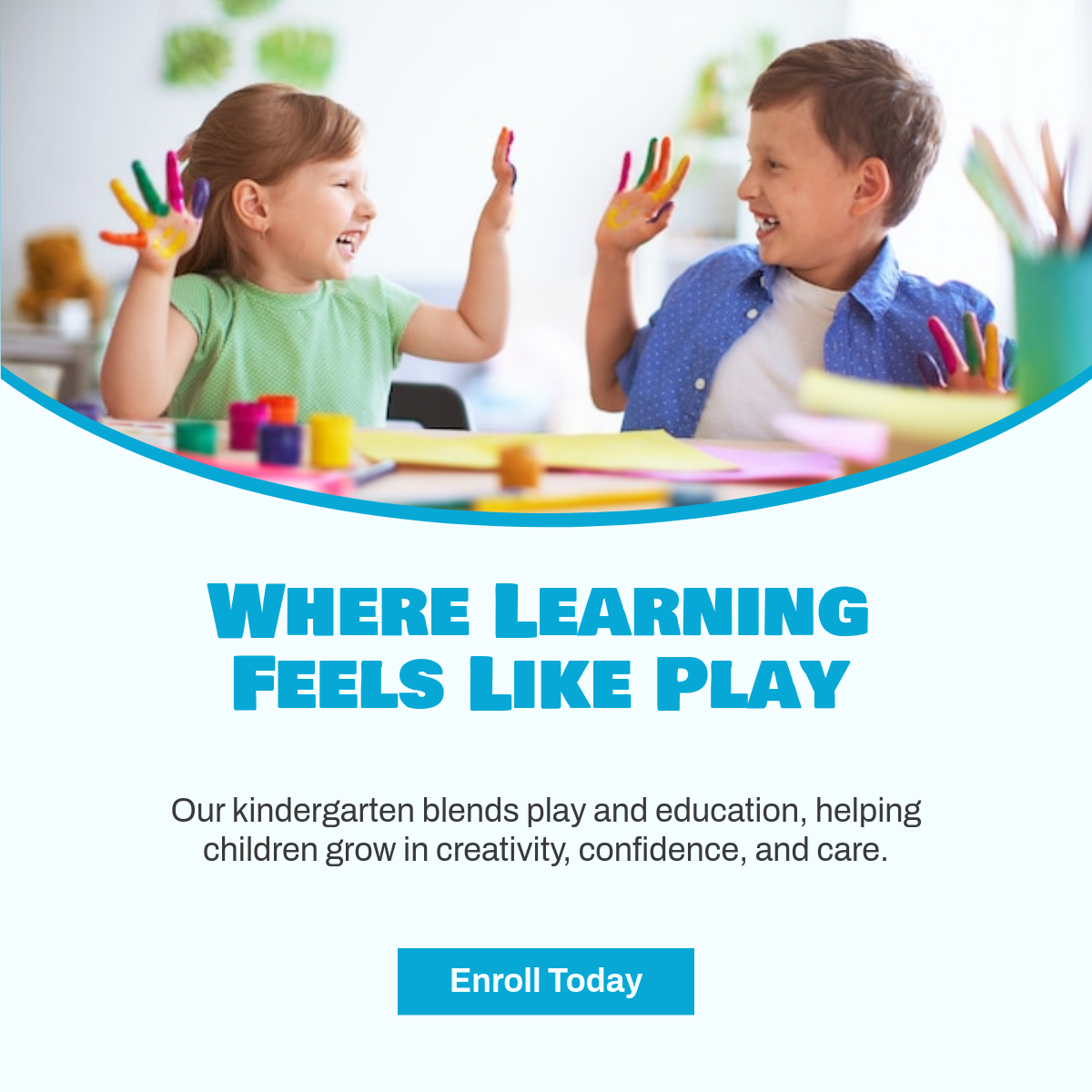 Free Kindergarten Linkedin Post Template to Edit Online