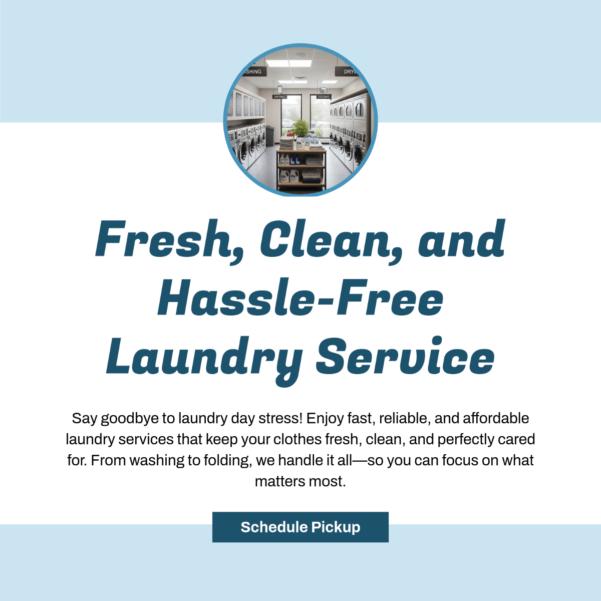 Free Laundry Whatsapp Post Template to Edit Online