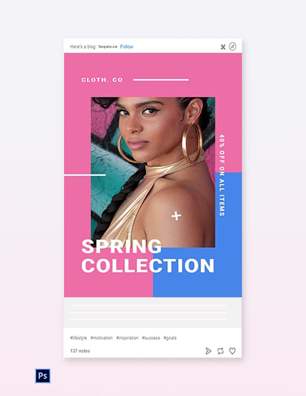 Free Holiday Spring Offer Sale Tumblr Post Template