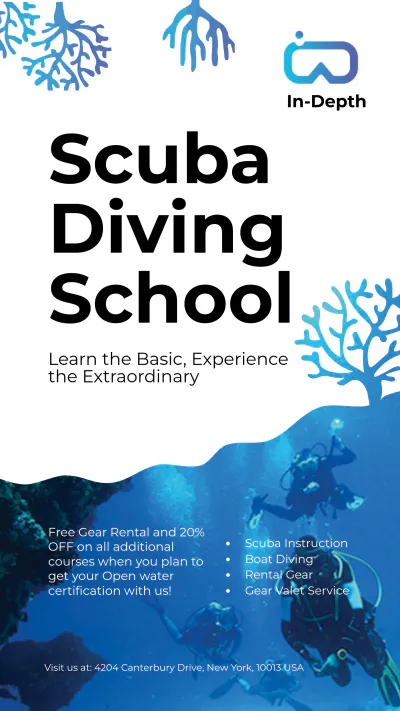 Free Scuba Diving School Instagram Story Template to Edit Online