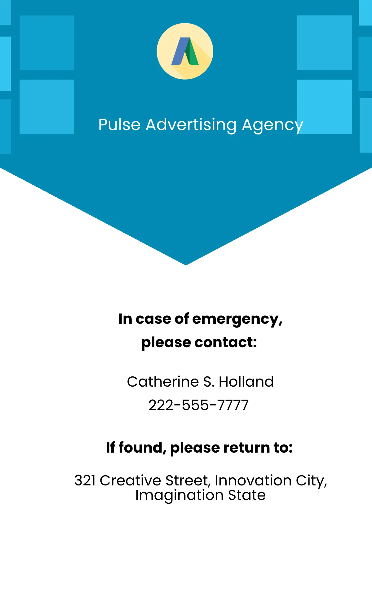 Free Modern Advertising agency ID Card Template to Edit Online