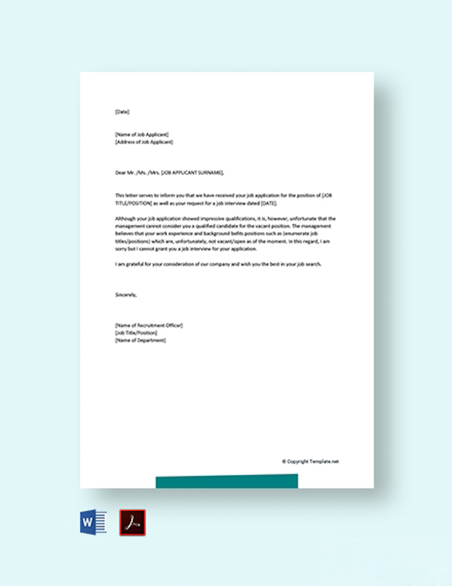 Free Appeal Letter For Job Rejection Template - Google Docs, Word ...