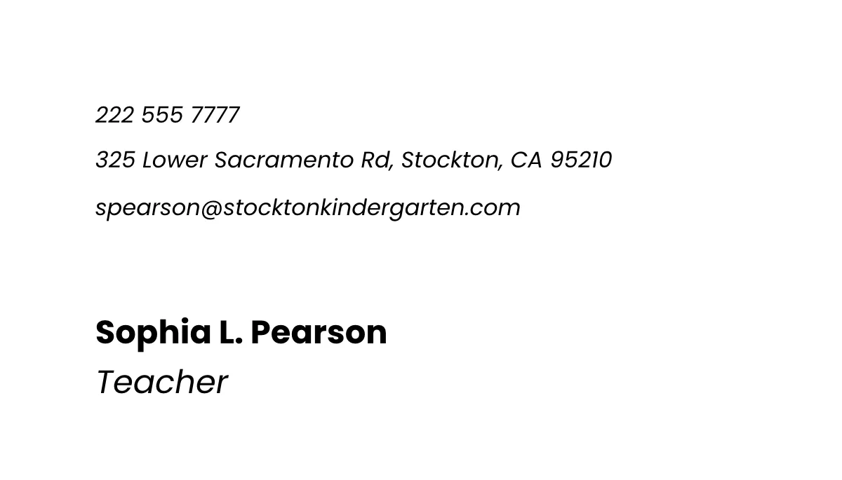 Free Kindergarten Tutor School Business Card Template to Edit Online