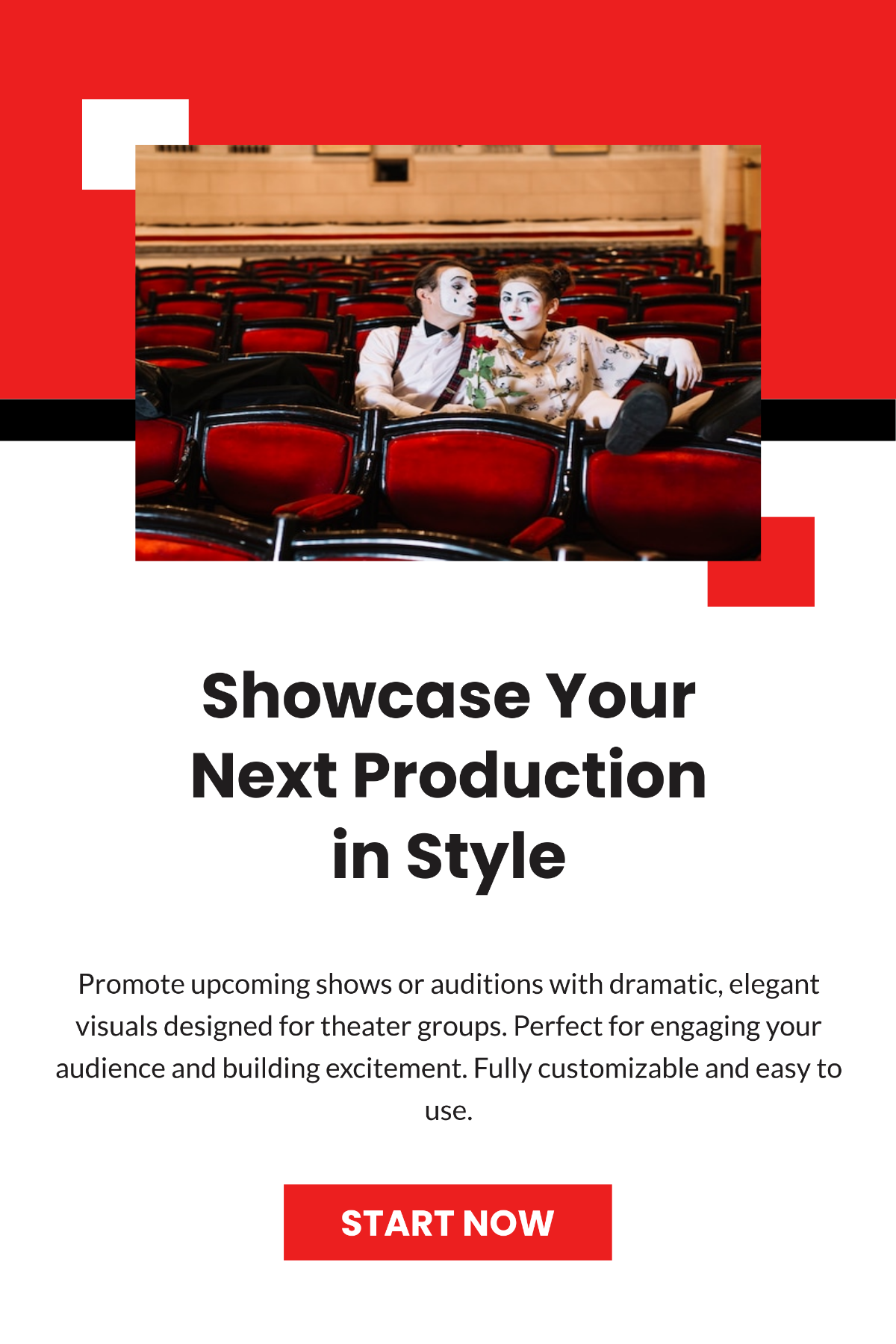 Free Theater Company Pinterest Pin Template to Edit Online