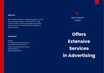 Free Bifold Advertising Graphic Design Brochure Template to Edit Online