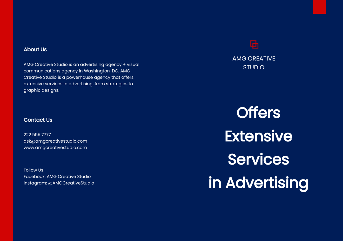 Bifold Advertising Graphic Design Brochure Template