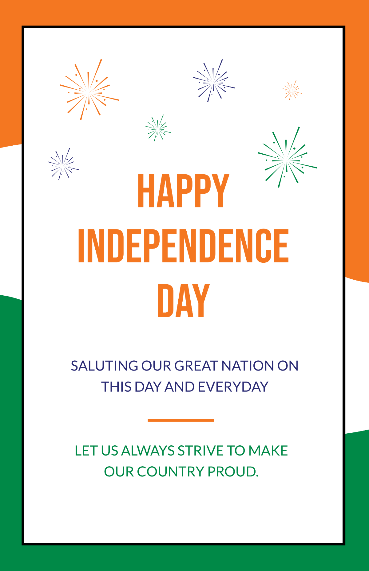 India Independence Day Greeting Card Template