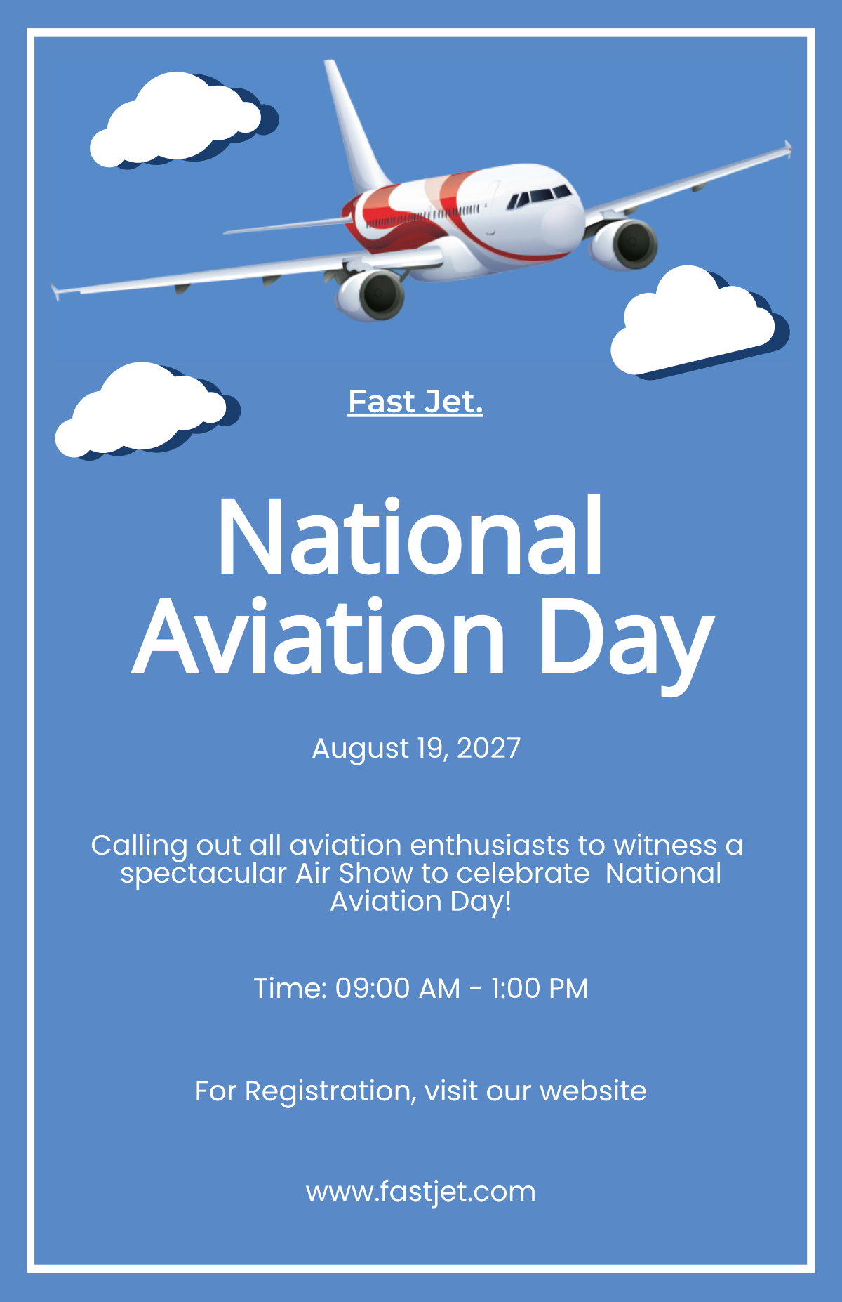 Simple National Aviation Day Poster Template