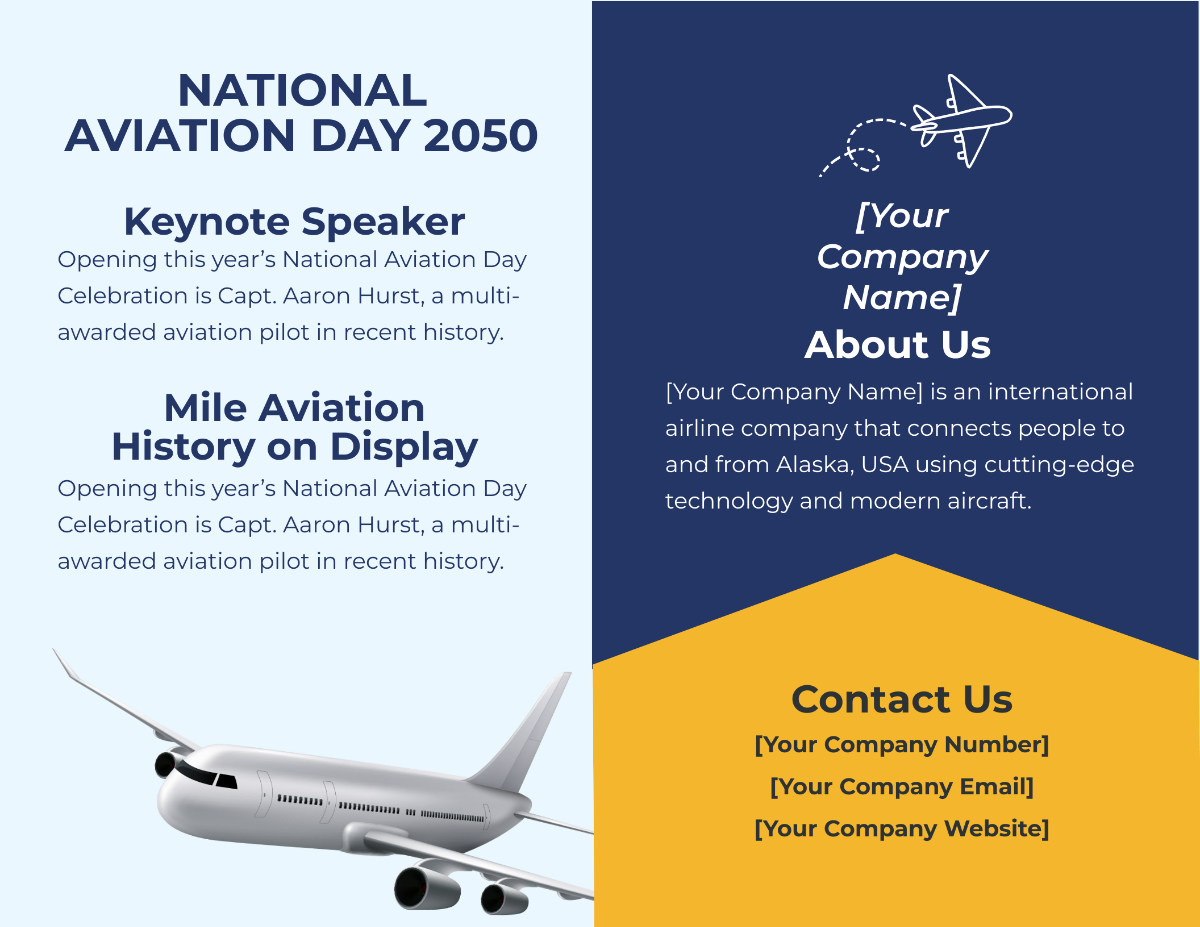 National Aviation Day Brochure Template