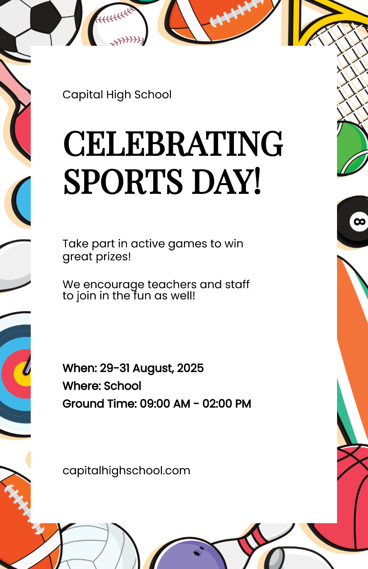 Free Sports Poster Templates Editable And Printable