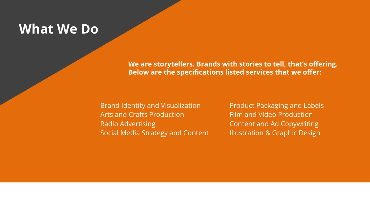 Free Advertising Agency Presentation Sample Template to Edit Online