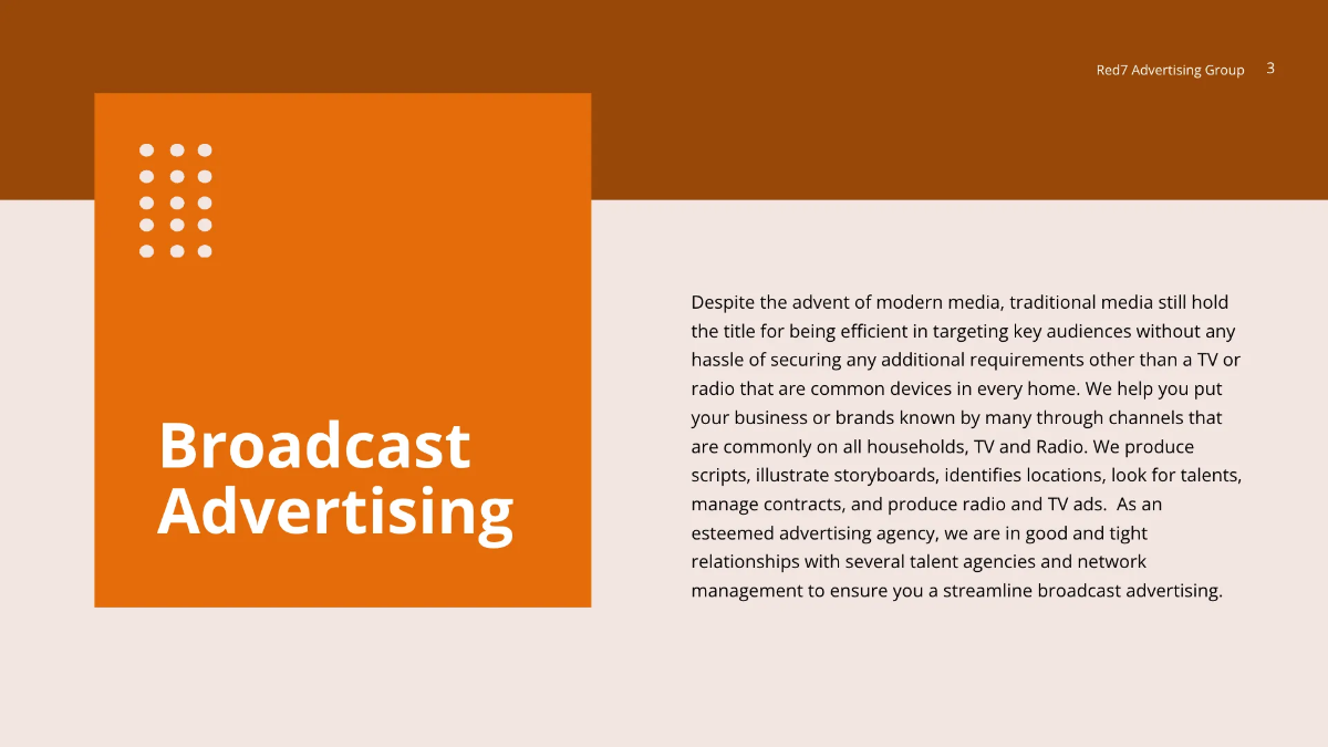 Free Advertising Agency Introduction Presentation Template to Edit Online