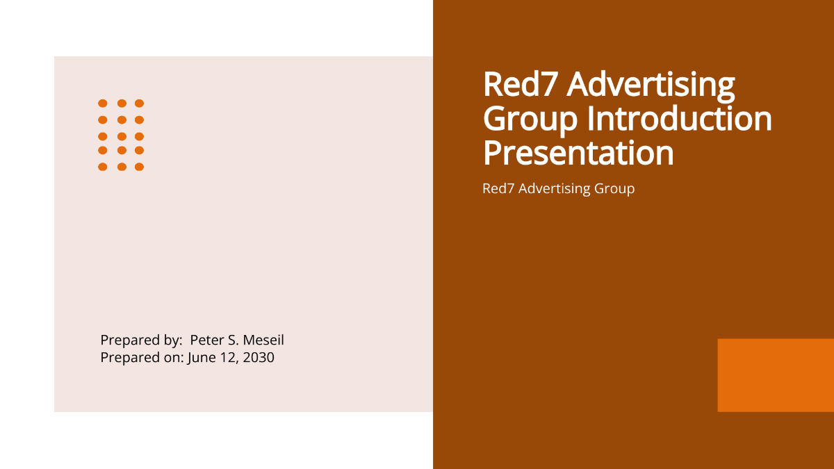 Advertising Agency Introduction Presentation Template
