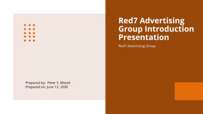 Free Advertising Agency Introduction Presentation Template to Edit Online
