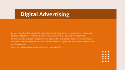 Free Advertising Agency Introduction Presentation Template to Edit Online