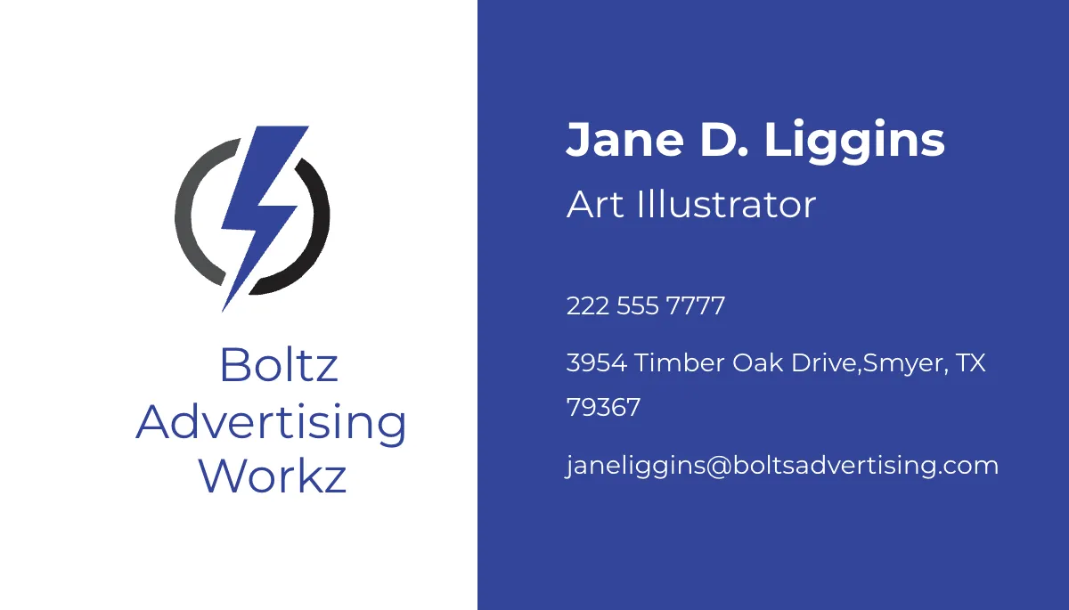 Free Simple Agency Business Card Template to Edit Online