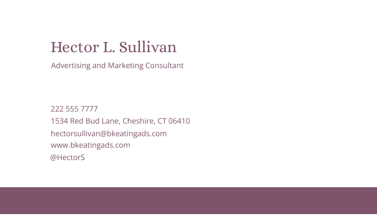 Free Editable Advertising Consultant Business Card Template