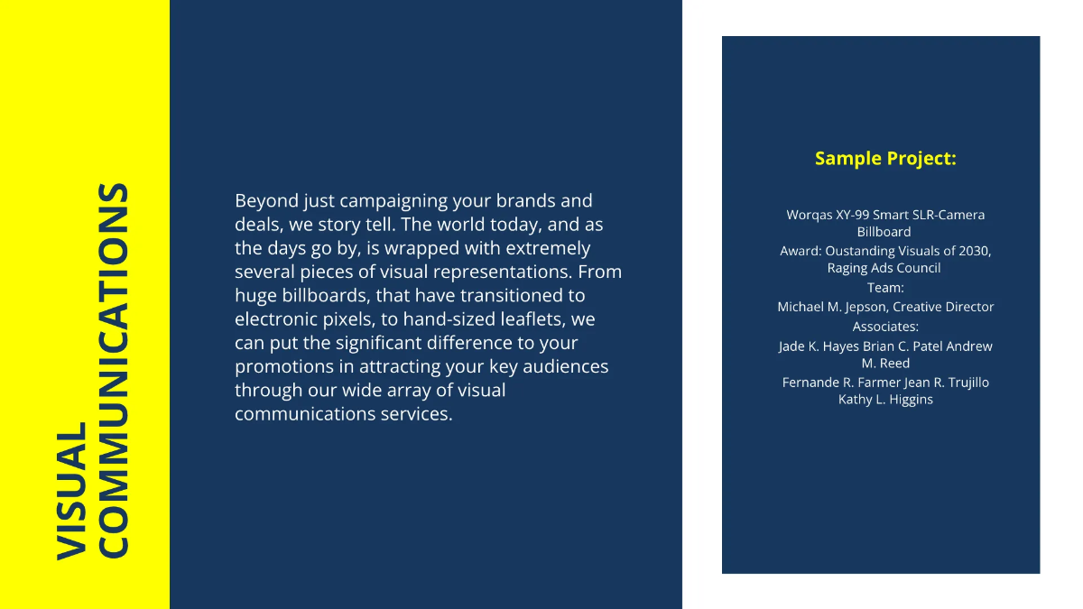 Free Advertising Agency Portfolio Presentation Template to Edit Online