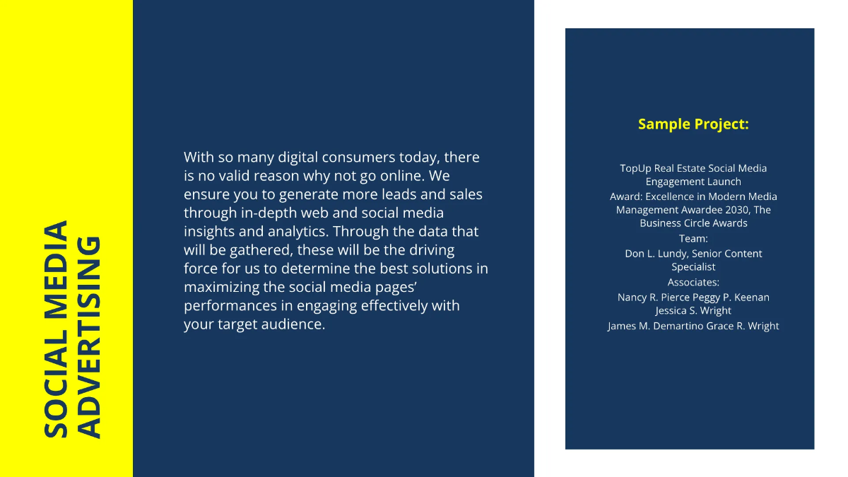 Free Advertising Agency Portfolio Presentation Template to Edit Online