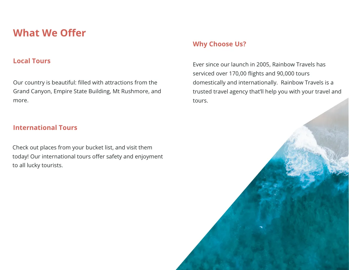 Free Sample Bi-Fold Agency Brochure Template to Edit Online