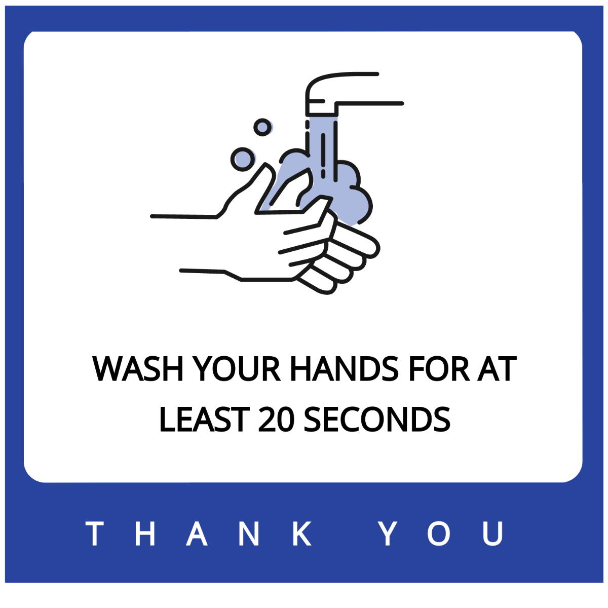 Wash Hands for 20 Seconds Label Template