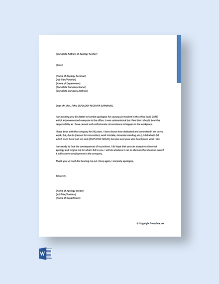 Hotel Apology Letter To Guest Template - Google Docs, Word | Template.net