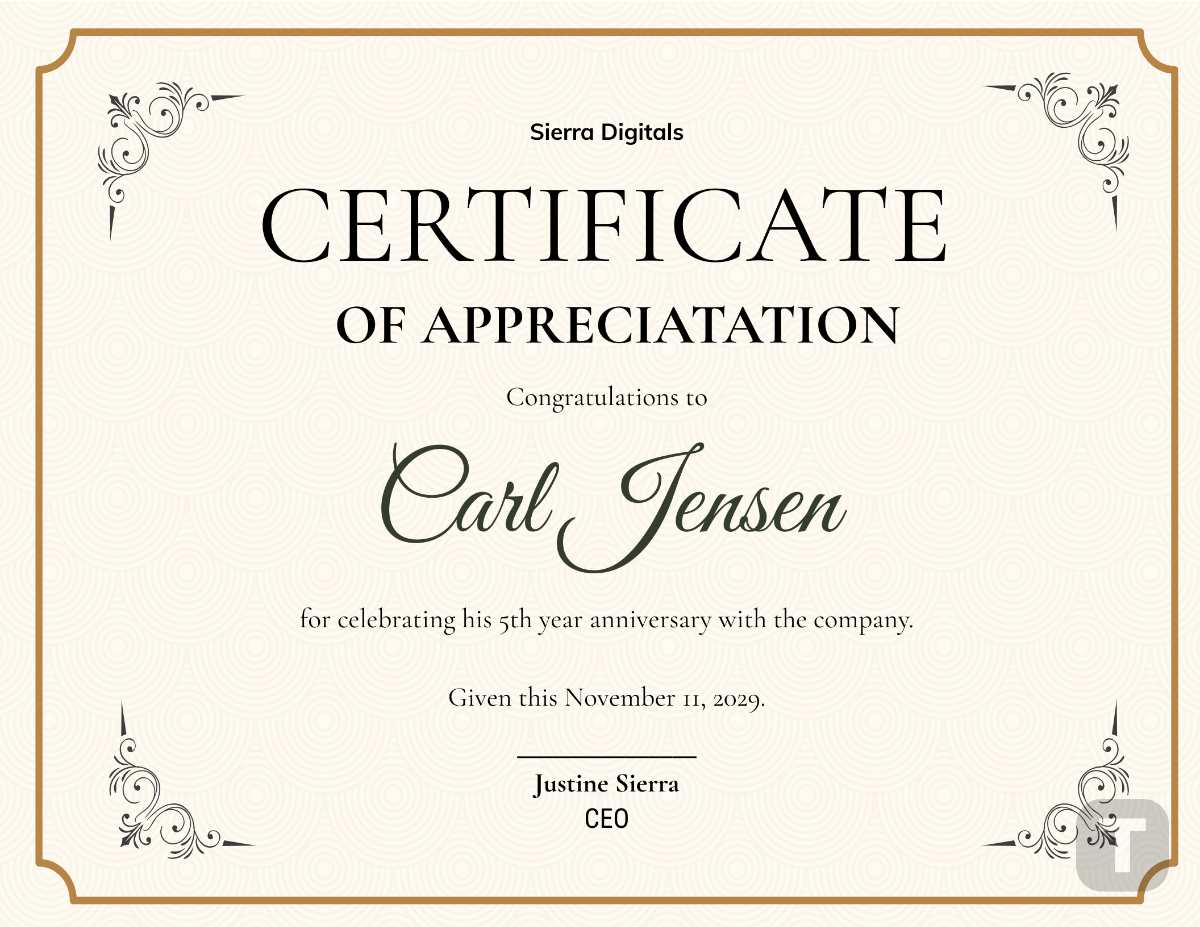 Anniversary Certificate Template - Edit Online & Download