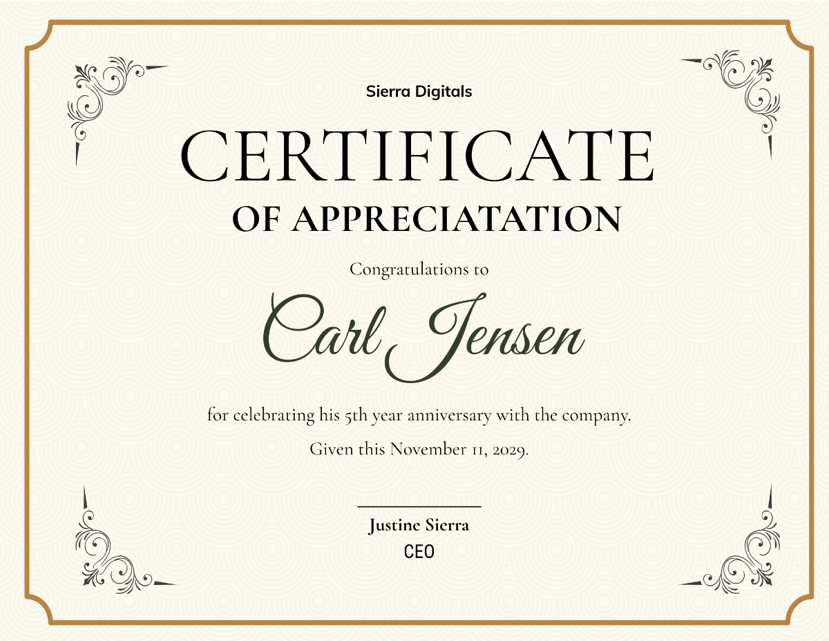 Free Anniversary Certificate Template - Edit Online & Download ...