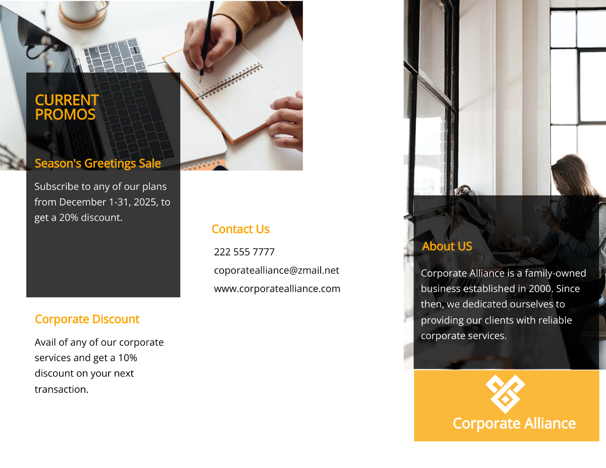 Free Trifold Business Agency Brochure Template