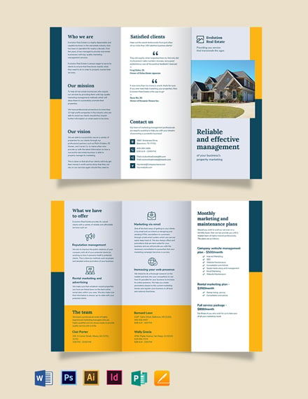 property management marketing tri fold brochure