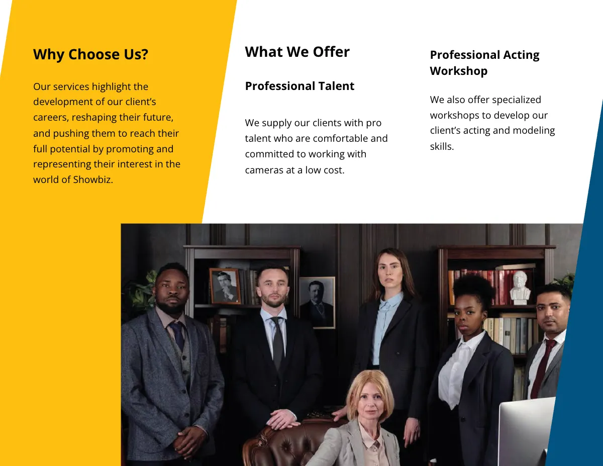 Free Agency Tri-Fold Brochure Template to Edit Online