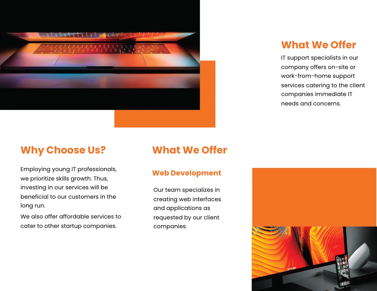 Free IT Startup Brochure Template to Edit Online