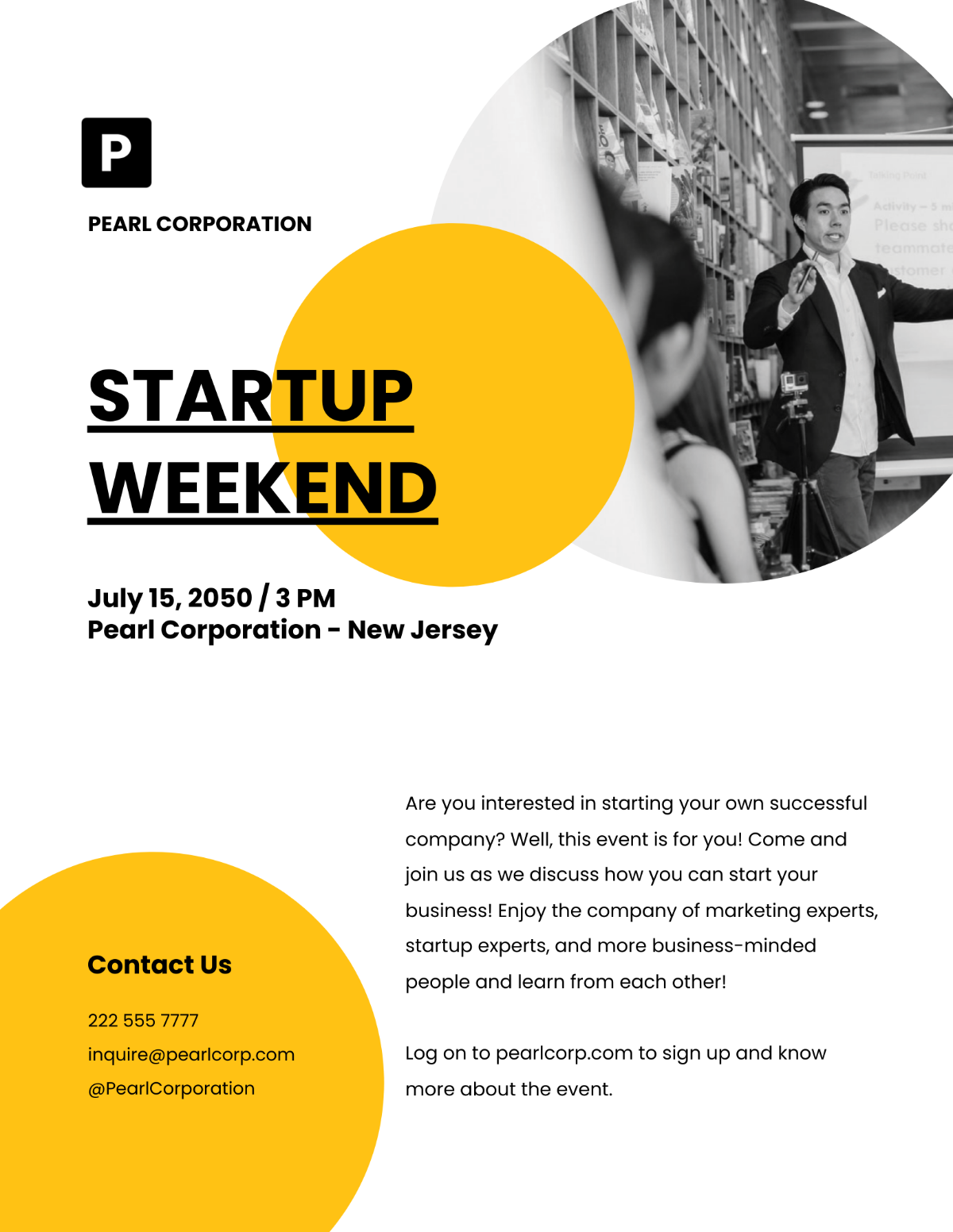 Startup Weekend Flyer Template - Edit Online & Download