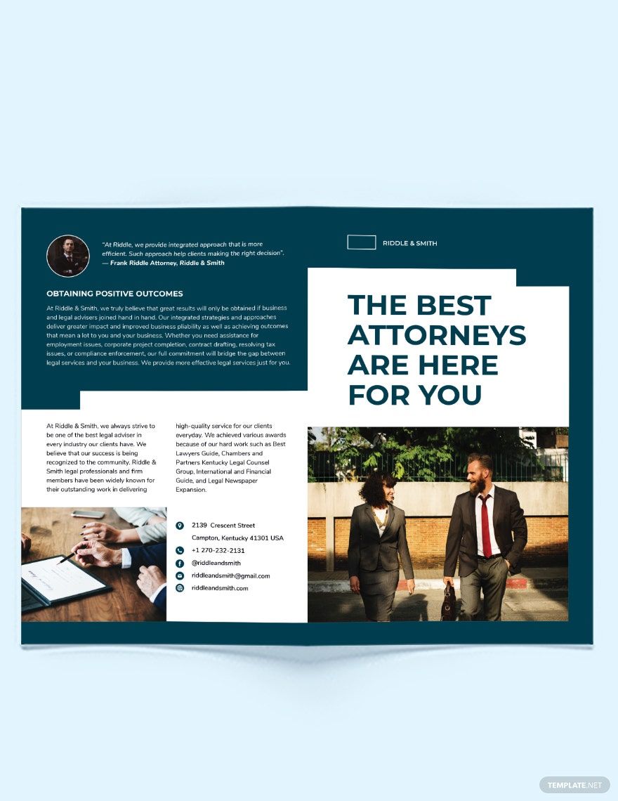 Attorney Bi-Fold Brochure Template