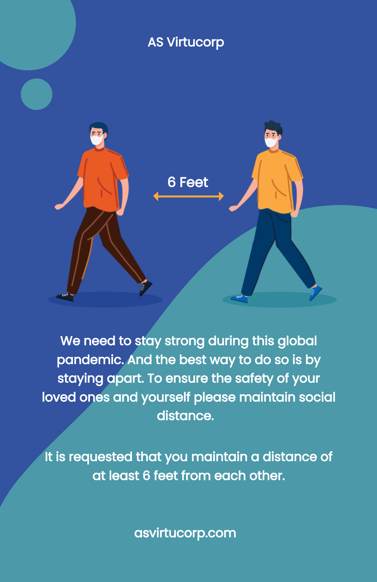 Maintain 6 Feet Social Distancing Poster Template
