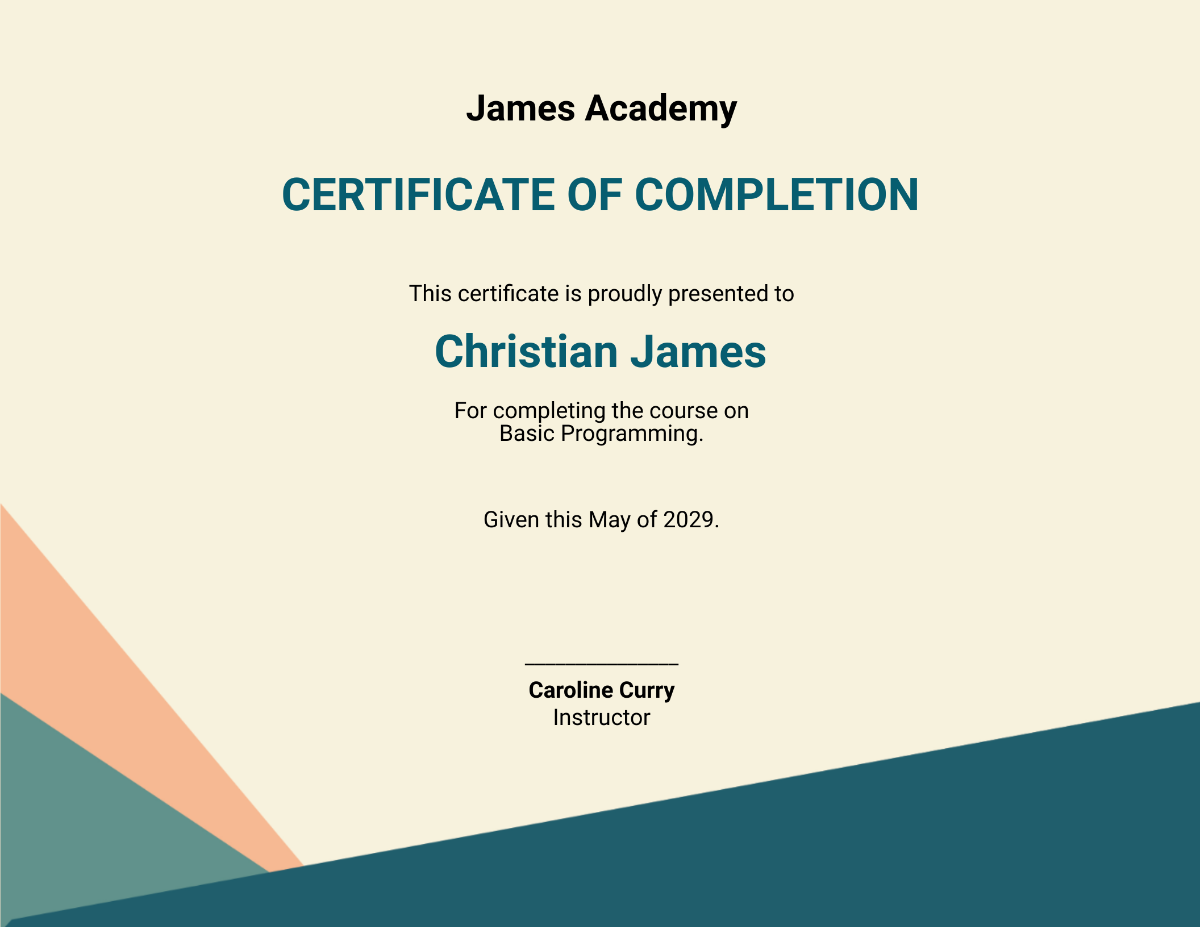 Course Participation Certificate