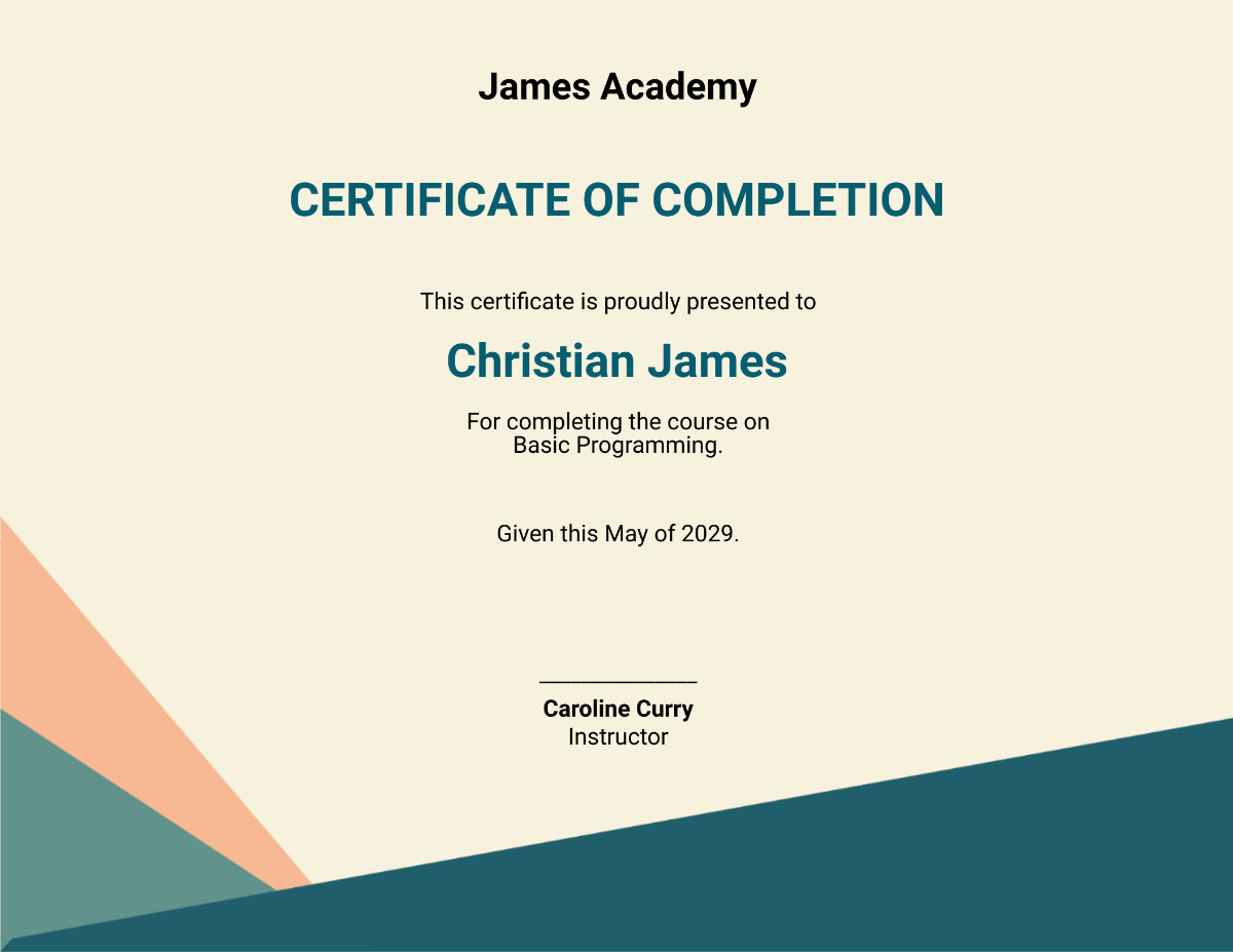 Course Participation Certificate Template