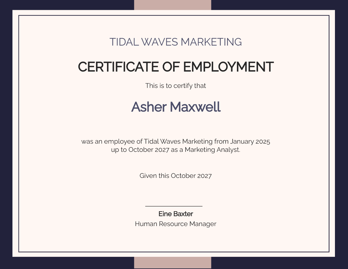 Certificate of Employee Excellence Template