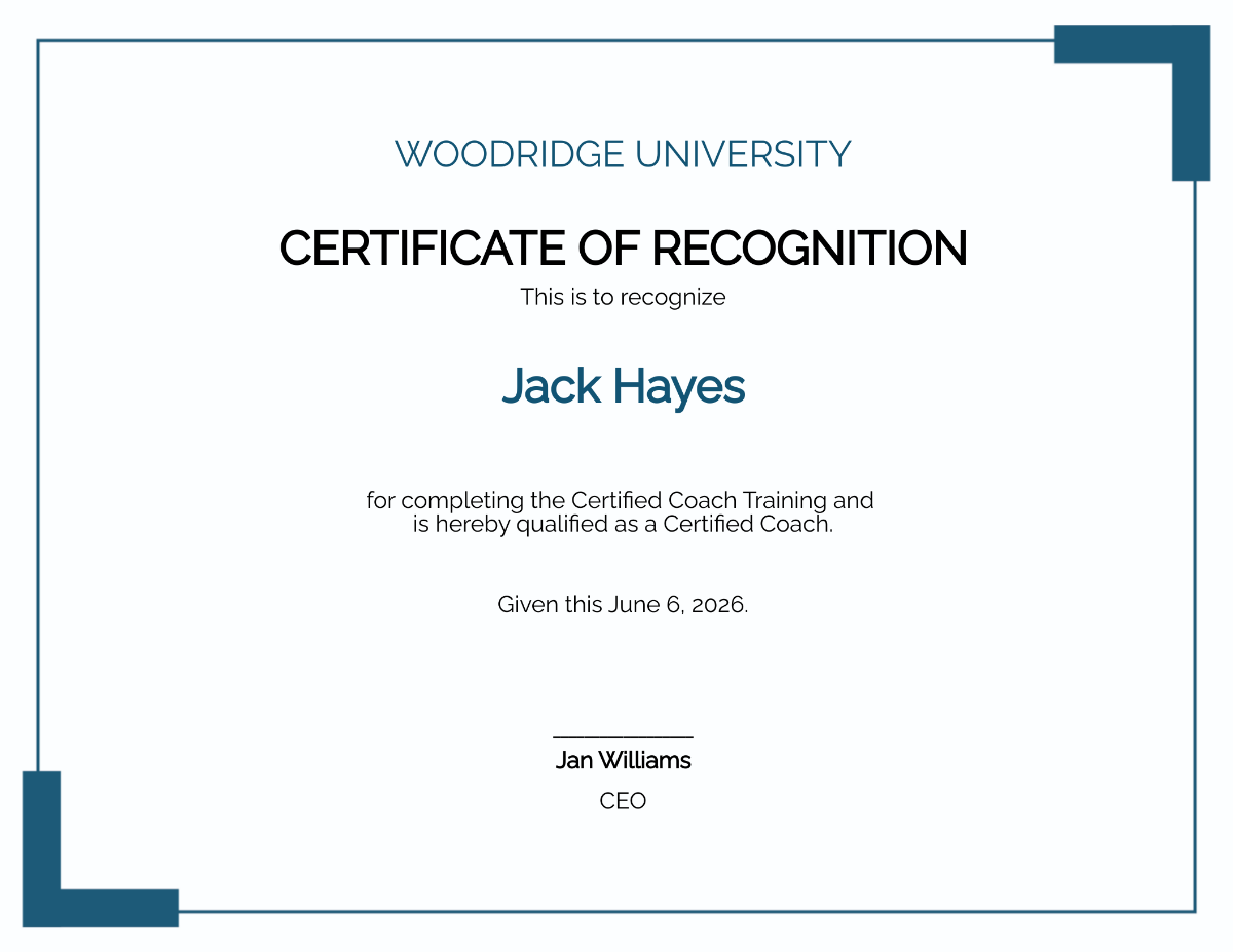 Computer Coaching Certificate Template